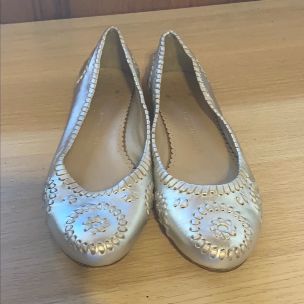 Jack Rogers Silver 10 M Ballet Flat Shoes